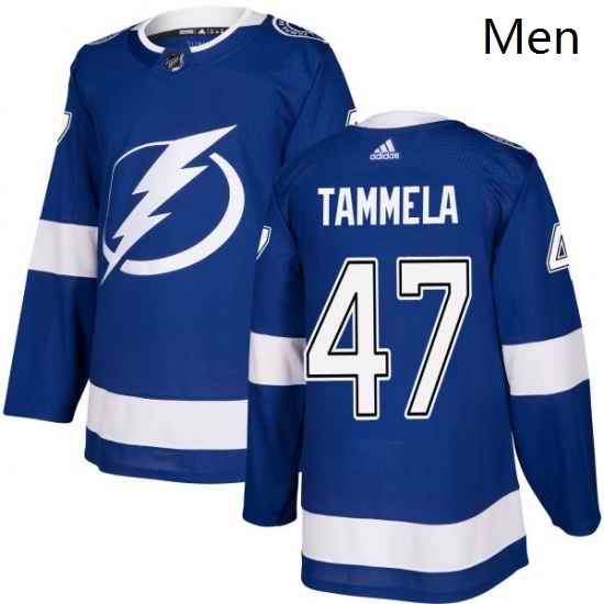Mens Adidas Tampa Bay Lightning 47 Jonne Tammela Premier Royal Blue Home NHL Jersey